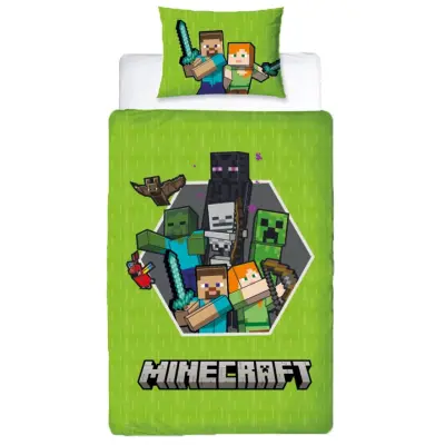 Minecraft Bäddset 150x210cm Vändbart