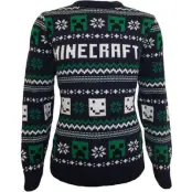Minecraft - gaming Stickad jumper - Minecraft - Pattern - S XXL - för Herr - svart/grön/vit