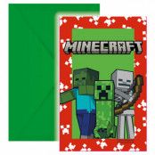 Minecraft Inbjudningskort 6-pack
