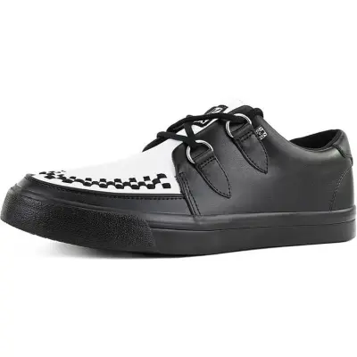 T.U.K. - Rockabilly Creepers - Creeper Sneaker Classic Black/ White Leather - CREEPER SNEAKER - EU41 EU46 - för Herr - svart/vit