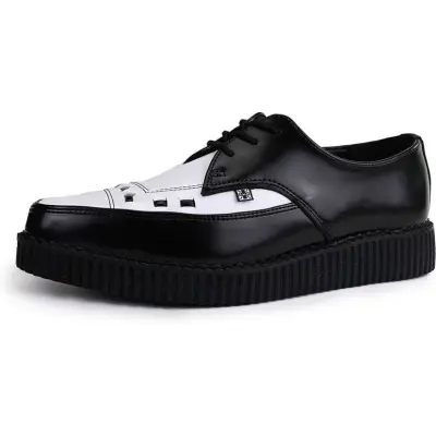 T.U.K. - Rockabilly Creepers - Pointed Creeper Tie - EU41 EU46 - för Herr - svart/vit