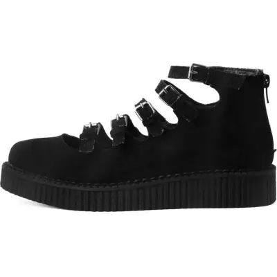 T.U.K. - Gothic Sandal - Pointed Creeper Sandale 5 Buckle - EU38 EU41 - för Dam - svart