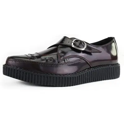 T.U.K. - Rockabilly Creepers - Pointed Creeper Buckle - EU41 EU46 - för Herr - vinröd
