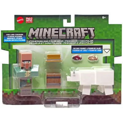 Minecraft Figur 2-pack Fisherman and Polar Bear - Minecraft -  Leksaksaffären