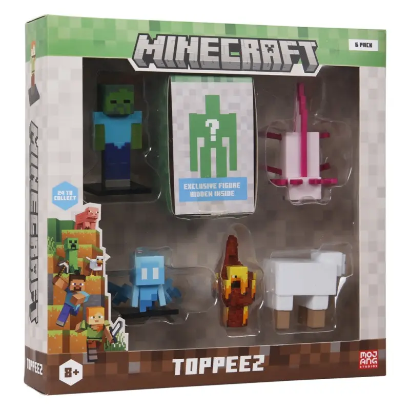 Minecraft Toppeez Figurer 6-pack Deluxe box Axolotl - Minecraft ...