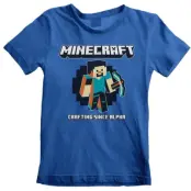 Minecraft - gaming T-shirt - Crafting Since Alpha - 104 140 - för barn - blå