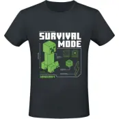 Minecraft - gaming T-shirt - Survivalmode - S XXL - för svart
