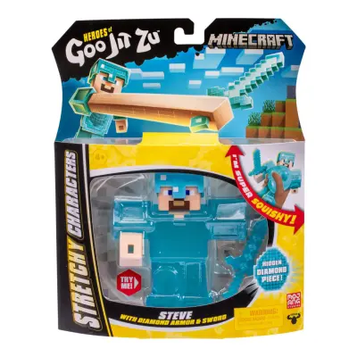 Goo Jit Zu Minecraft Steve with Diamond Armor Sword - Goo Jit Zu -  Leksaksaffären