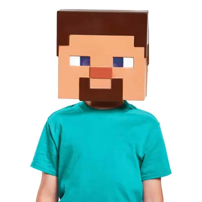 Minecraft Steve Halvmask för Barn - One size